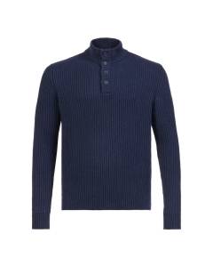 Musto Marina Navy Button Neck Knit Sweater